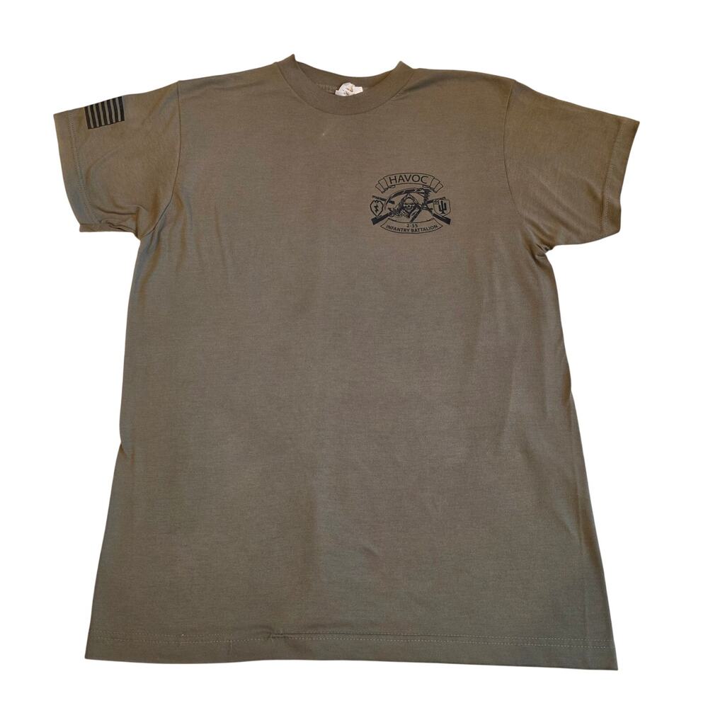 US‎ Army Havoc 2-35 Infantry Battalion Shirt Medium Coyote  Military Grim Reaper